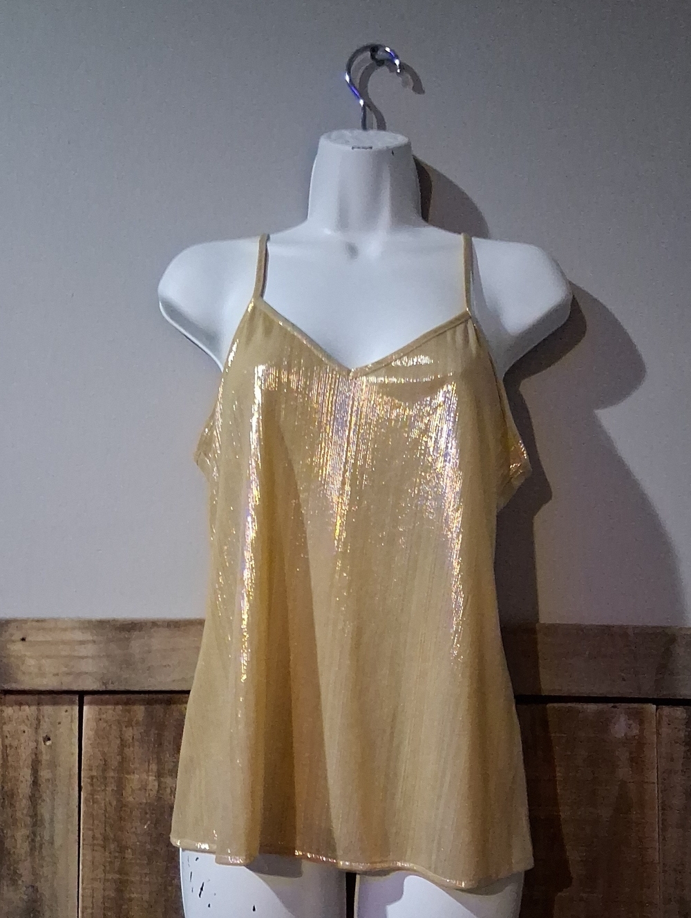 Gold Metallic Spaghetti-Strap Camisole